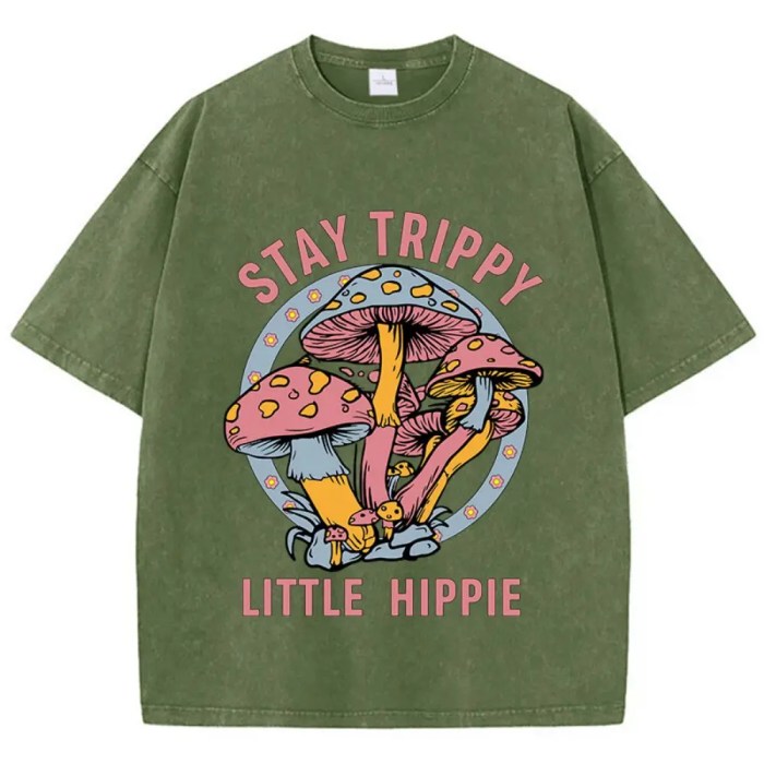 Stay Trippy: Vintage Mushroom Print Cotton T-Shirt for Women 2