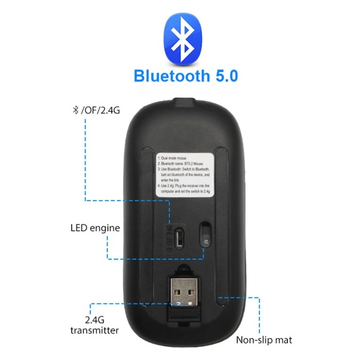 rgb wireless bluetooth mouse rechargeable, ergonomic gaming mouse RGB Wireless Bluetooth Mouse - Rechargeable, Ergonomic Gaming Mouse 6