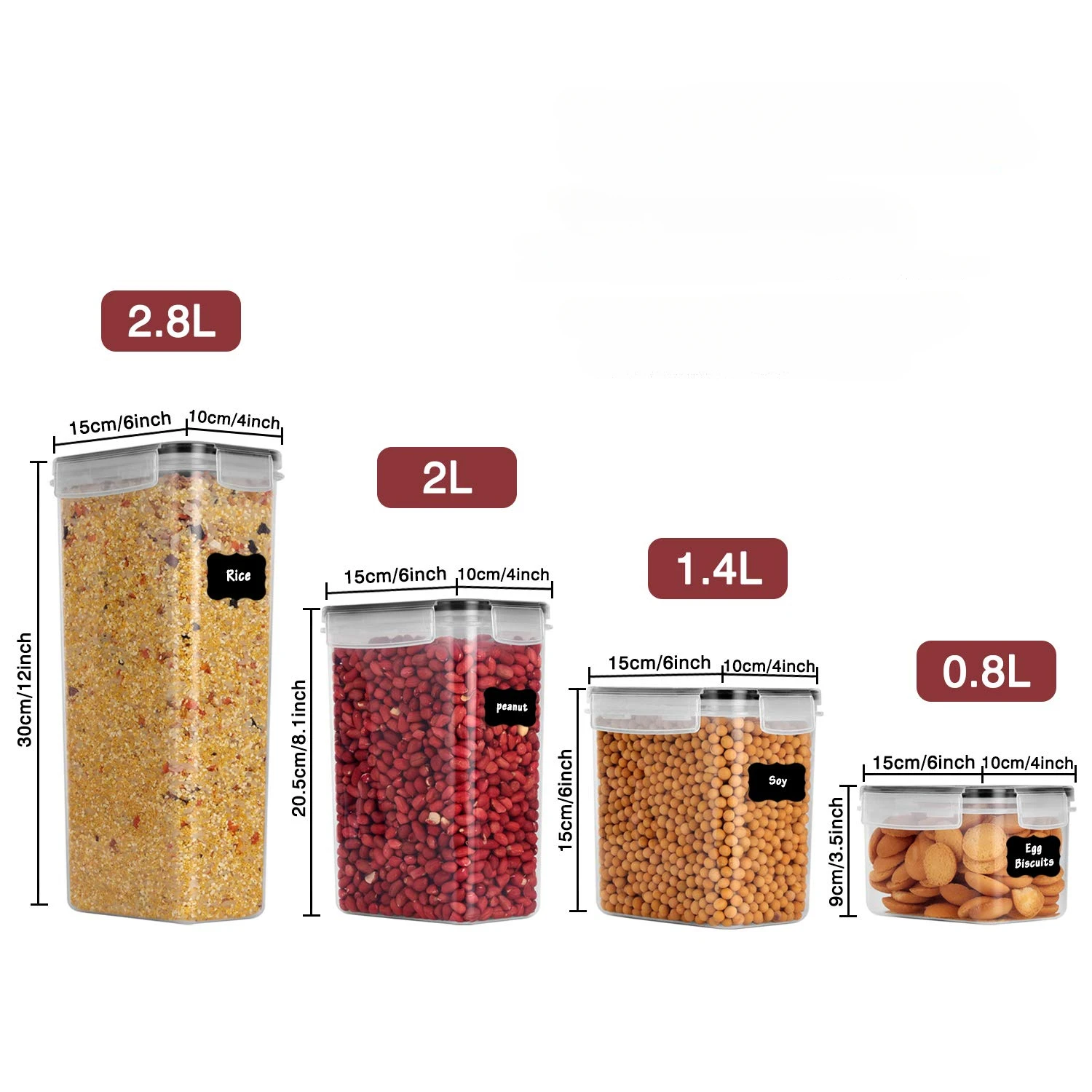 5-Piece Food Storage Container Set - Sealed Lids for Kitchen & Refrigerator 5-Piece Food Storage Container Set - Sealed Lids for Kitchen & Refrigerator