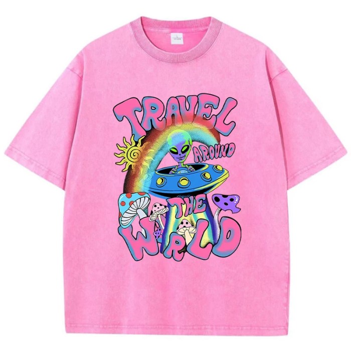 alien adventure: ufo world travel print t shirt for women Alien Adventure: UFO World Travel Print T-Shirt for Women 3