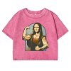 prankster vibes: mona lisa fitness print retro cotton tee for women Prankster Vibes: Mona Lisa Fitness Print Retro Cotton Tee for Women 2