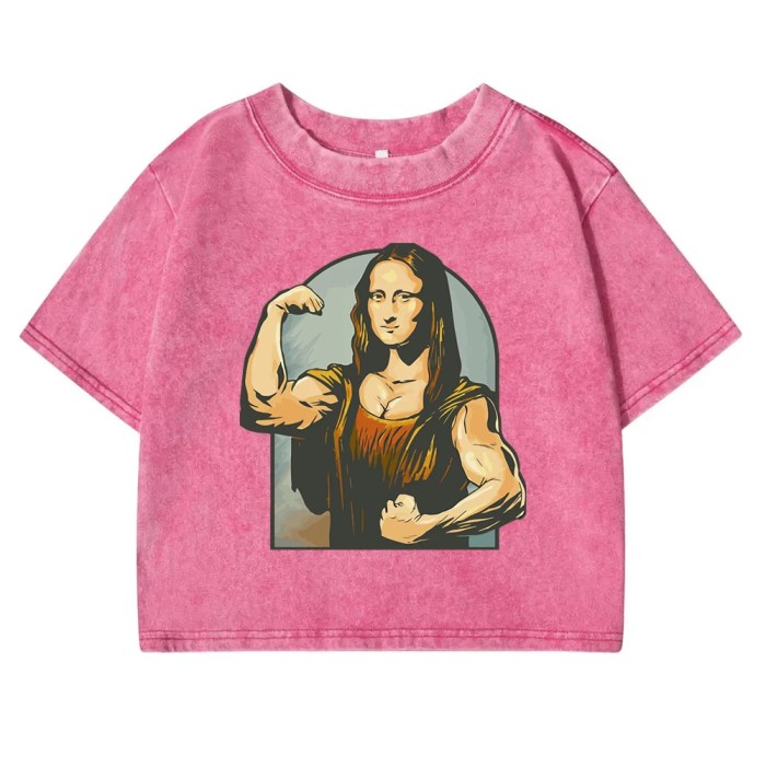 prankster vibes: mona lisa fitness print retro cotton tee for women Prankster Vibes: Mona Lisa Fitness Print Retro Cotton Tee for Women 2