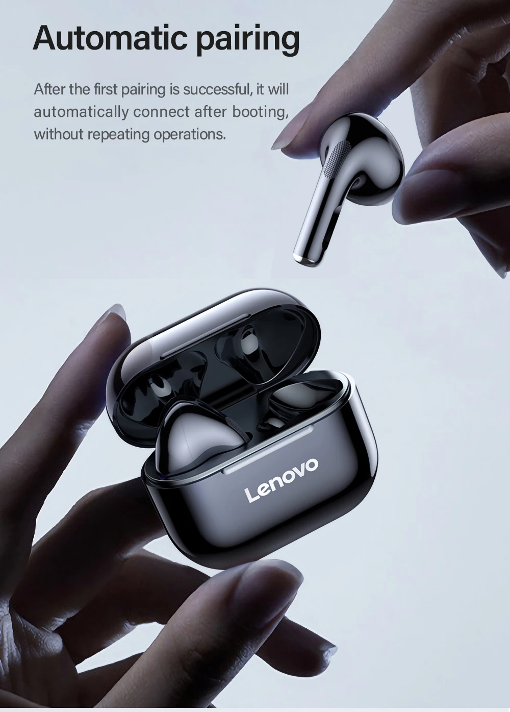Lenovo LP40 TWS Bluetooth 5.0 Earbuds - Bass, Noise Reduction, Touch Control