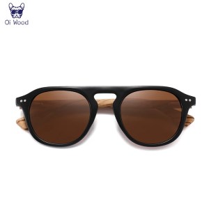 Oi Wood Classic Polarized Sunglasses for Men & Women – UV400 Protection with Zebra Wood Frames 4