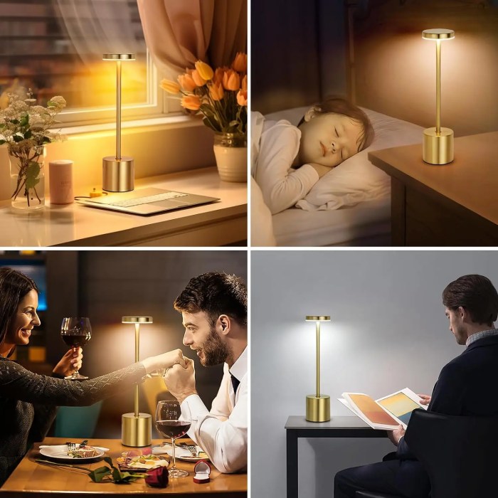 LED Rechargeable Touch Table Lamp - 3 Colour Ambient Night Light 6