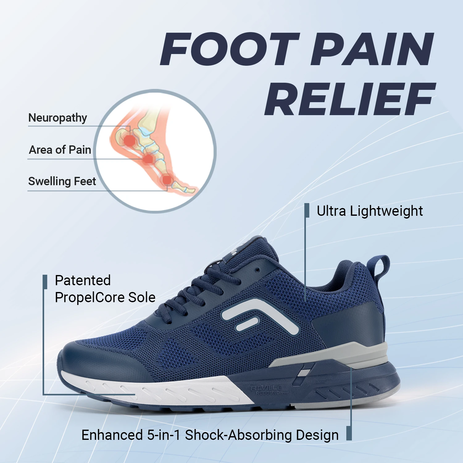 FitVille Men's Wide Casual Sneakers – Lightweight, Anti-Slip Shoes with Arch Support FitVille Men's Wide Casual Sneakers – Lightweight, Anti-Slip Shoes with Arch Support