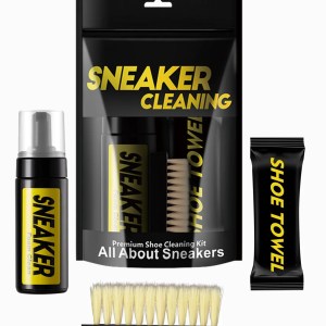 shoe cleaner kit water free foam, brush & cloth for sneakers & boots Shoe Cleaner Kit - Water-Free Foam, Brush & Cloth for Sneakers & Boots