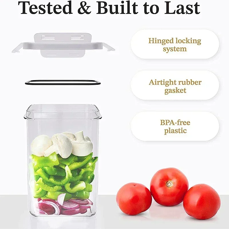 5-Piece Food Storage Container Set - Sealed Lids for Kitchen & Refrigerator 6