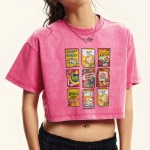 Snack Attack: Retro Fun Print Cotton T-Shirt for Women 3