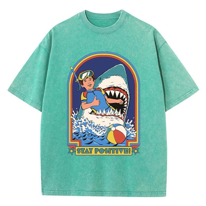 Stay Positive: Cartoon Print Breathable Cotton Tee for Women 2