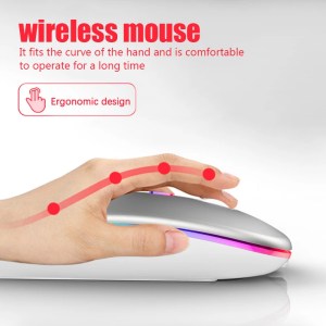 RGB Wireless Bluetooth Mouse - Rechargeable, Ergonomic Gaming Mouse 3