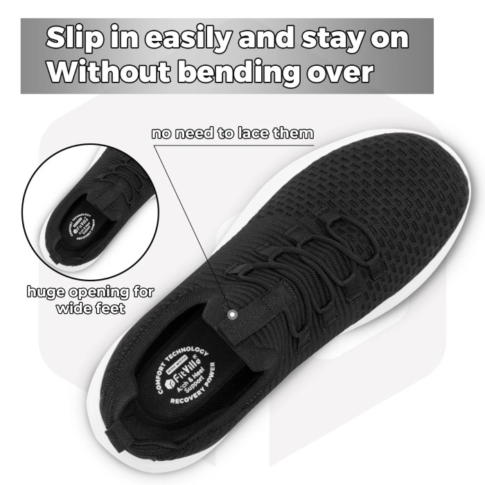 FitVille Men\'s Slip-On Walking Shoes – Lightweight Wide Sneakers for Flat Feet 4