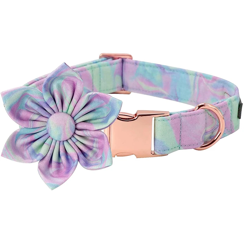 paws in bloom: handmade tie dye flower dog collar Paws in Bloom: Handmade Tie-Dye Flower Dog Collar