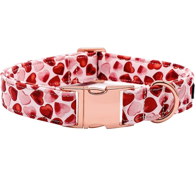Paws & Love: Adjustable Valentine Heart Dog Collar with Bow Tie 3