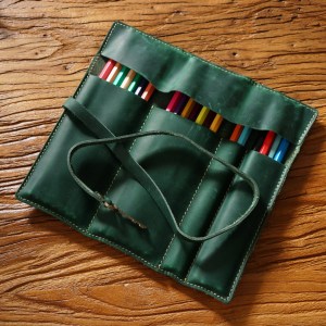 genuine leather pencil case retro key & pen bag, handmade gift Genuine Leather Pencil Case - Retro Key & Pen Bag, Handmade Gift 5
