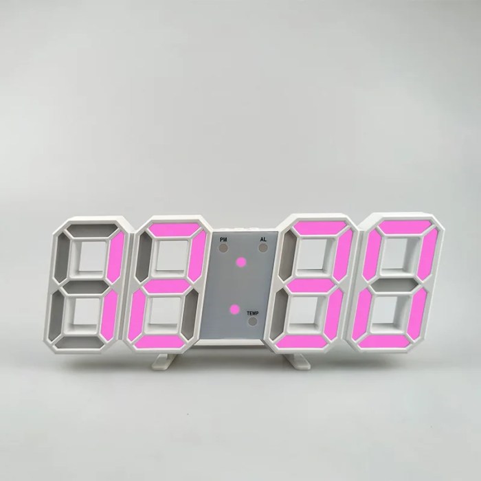 3d led digital alarm clock time, date, & temperature display