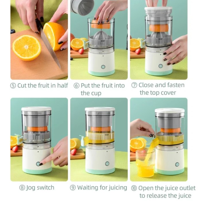 Portable Electric Juicer - USB Charging Citrus Squeezer for Travel & Home 4