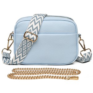 Fashion Women\'s Luxury Leather Handbag – Light Blue & More Colours, Shoulder & Messenger Tote