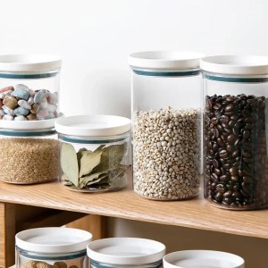 WBBOOMING Sealed Ring Bottles - Transparent Kitchen Storage Box for Freshness