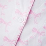 spring vibes: bow print lounge set with long sleeve button up top & loose pants Spring Vibes: Bow Print Lounge Set with Long Sleeve Button-Up Top & Loose Pants 3