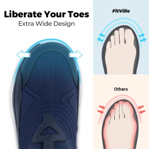 FitVille Wide Men\'s Slip-On Shoes – Lightweight, Breathable Walking & Running Sneakers 2