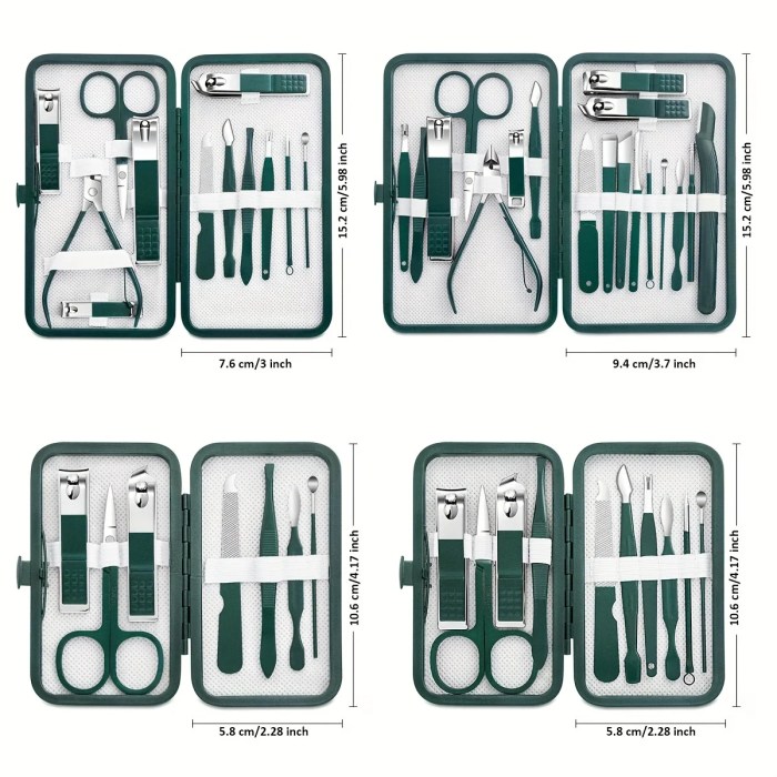 7/18 piece stainless steel nail clipper set grooming & manicure kit 7/18-Piece Stainless Steel Nail Clipper Set - Grooming & Manicure Kit 5
