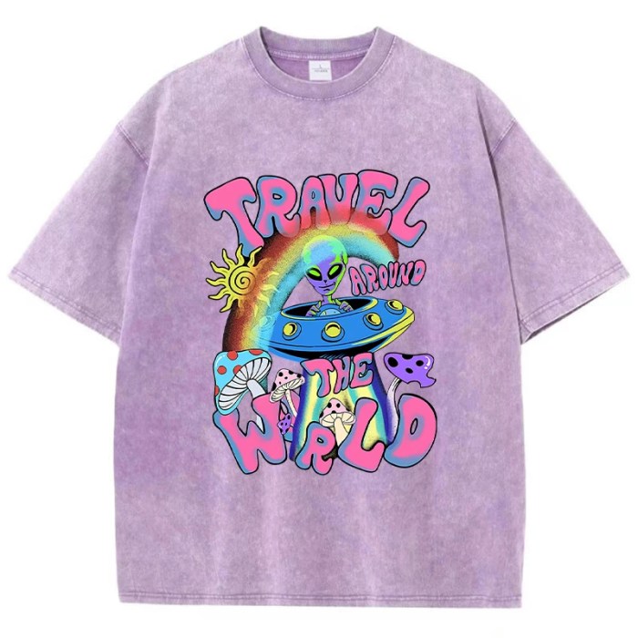 alien adventure: ufo world travel print t shirt for women Alien Adventure: UFO World Travel Print T-Shirt for Women 2