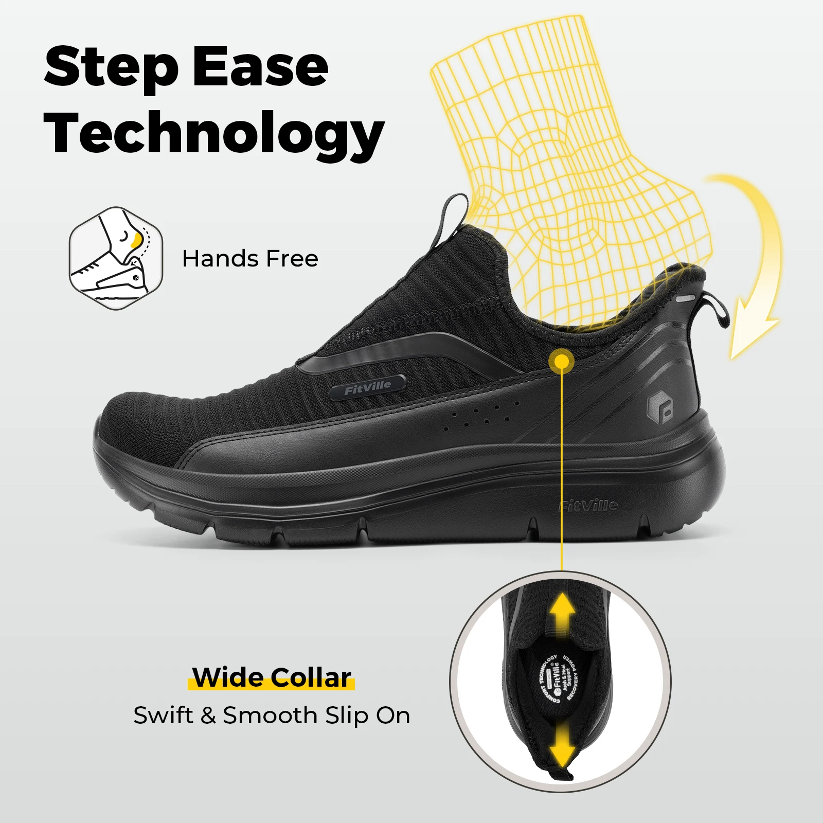 FitVille Wide Men\'s Fitness Shoes – Lightweight & Breathable for Walking, Running, & Outdoor Sports 3