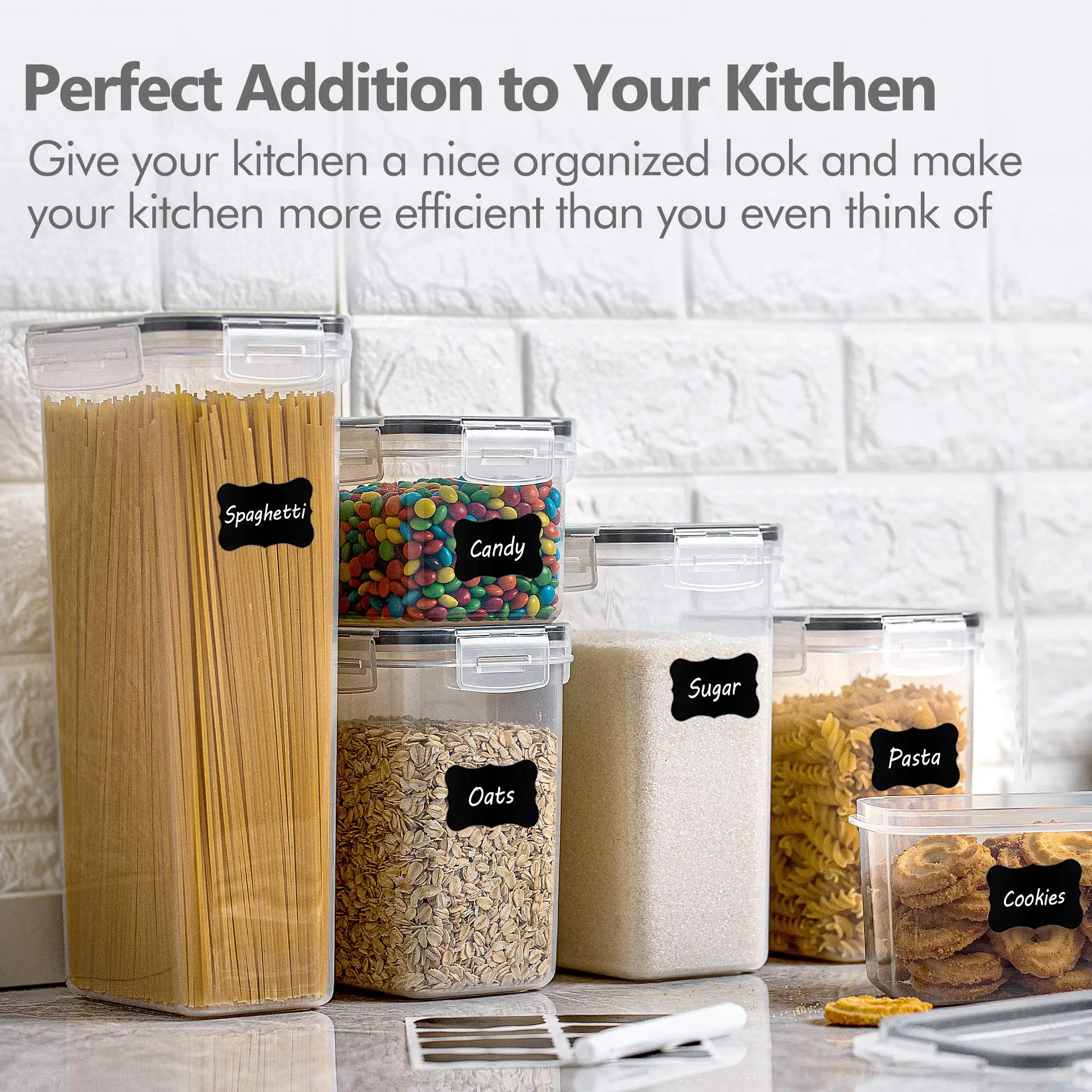 5-Piece Food Storage Container Set - Sealed Lids for Kitchen & Refrigerator
