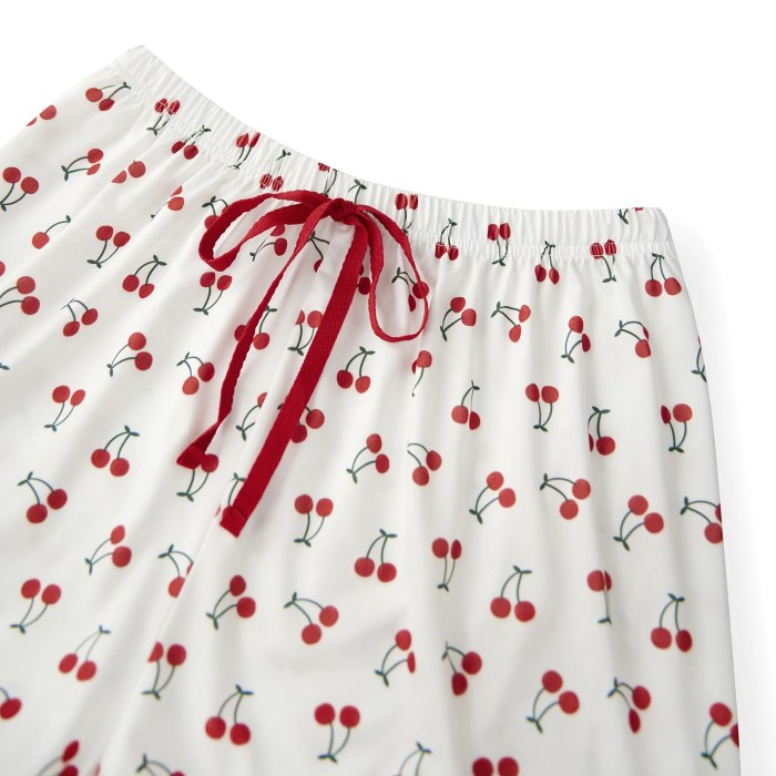 Summer Sweetness: Cherry/Bow/Butterfly Print Lounge Set with Button-Up Shirt & Shorts 5