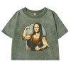 prankster vibes: mona lisa fitness print retro cotton tee for women Prankster Vibes: Mona Lisa Fitness Print Retro Cotton Tee for Women 3