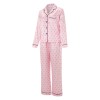 polka dot perfection: satin spring lounge set with button up shirt & long pants Polka Dot Perfection: Satin Spring Lounge Set with Button-Up Shirt & Long Pants 2