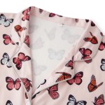 Summer Sweetness: Cherry/Bow/Butterfly Print Lounge Set with Button-Up Shirt & Shorts 3