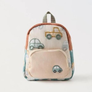 Stylish Car Embroidery Kids Backpack - Lightweight & Multifunctional for Boys and Girls