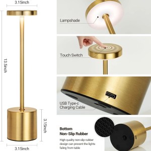 LED Rechargeable Touch Table Lamp - 3 Colour Ambient Night Light 4