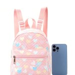 chic heart pattern pu leather backpack adjustable straps & double layer design for girls! Chic Heart Pattern PU Leather Backpack - Adjustable Straps & Double Layer Design for Girls! 4