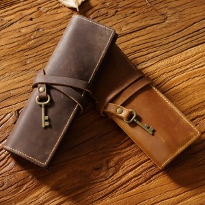 genuine leather pencil case retro key & pen bag, handmade gift Genuine Leather Pencil Case - Retro Key & Pen Bag, Handmade Gift 2