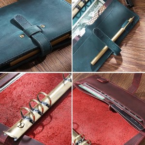 genuine leather a5 notebook rings planner, travel journal & sketchbook Genuine Leather A5 Notebook - Rings Planner, Travel Journal & Sketchbook 4