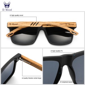 Oi Wood High Quality Square Sunglasses for Men – Polarized UV400 Fashion Eyewear for Driving & Sports 5