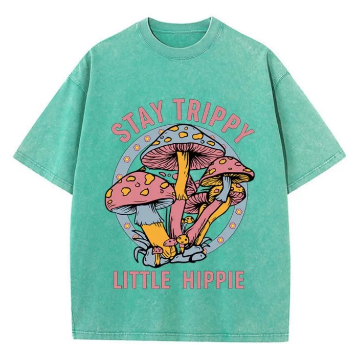 Stay Trippy: Vintage Mushroom Print Cotton T-Shirt for Women 6