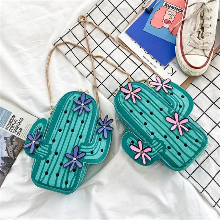 women's cactus handbag – flowers shoulder bag, mini crossbody messenger bag Women's Cactus Handbag – Flowers Shoulder Bag, Mini Crossbody Messenger Bag 2