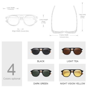 Oi Wood Classic Polarized Sunglasses for Men & Women – UV400 Protection with Zebra Wood Frames 2