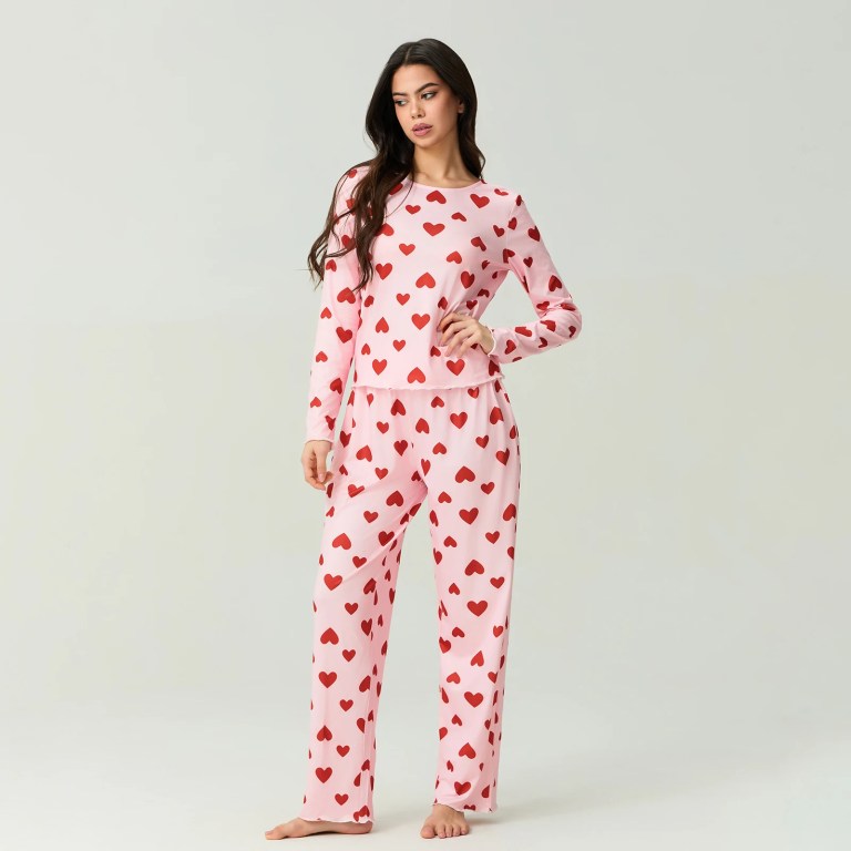 heartfelt comfort: valentine’s day long sleeve top & pants 2 piece spring set Heartfelt Comfort: Valentine’s Day Long Sleeve Top & Pants 2-Piece Spring Set 5