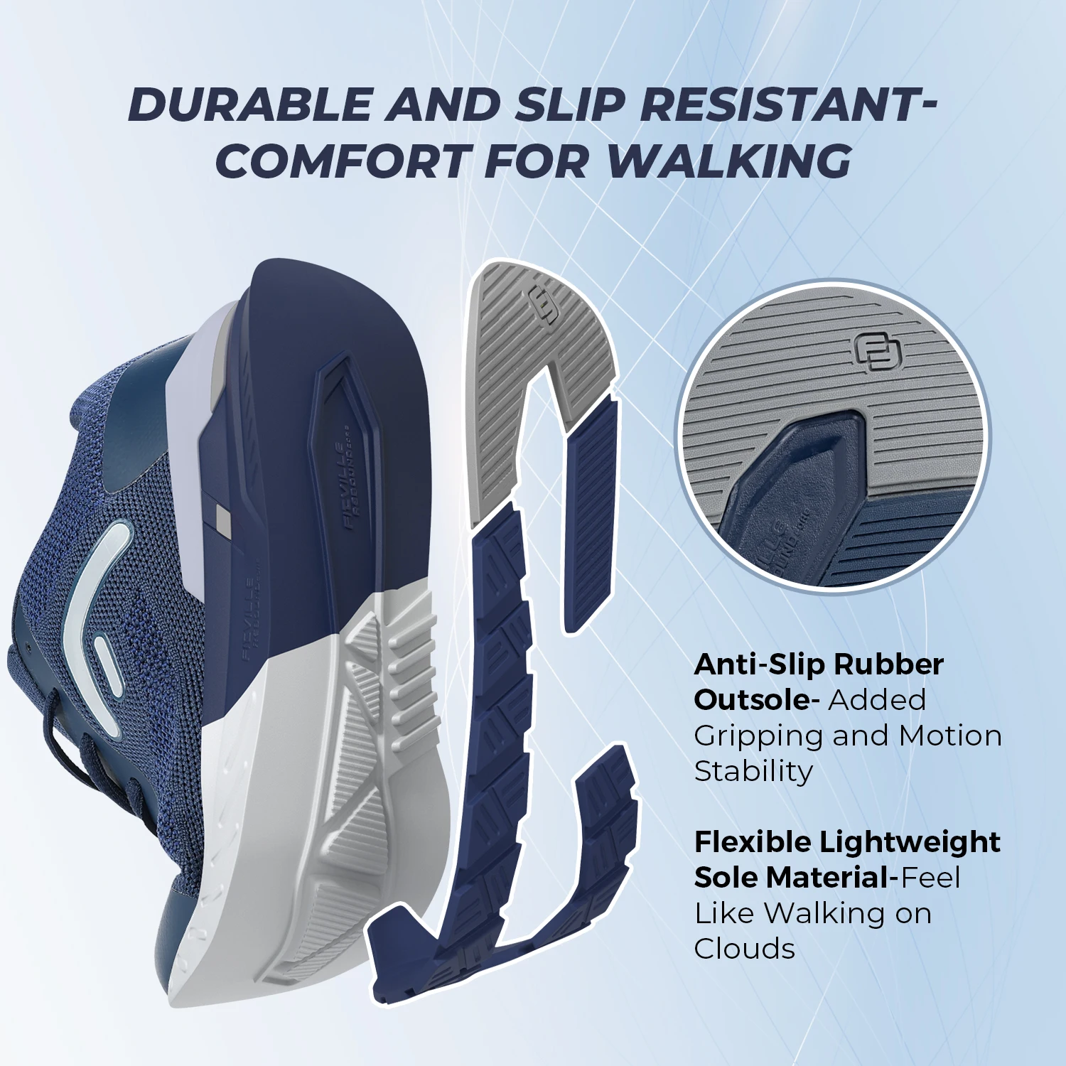 FitVille Men\'s Wide Casual Sneakers – Lightweight, Anti-Slip Shoes with Arch Support 6