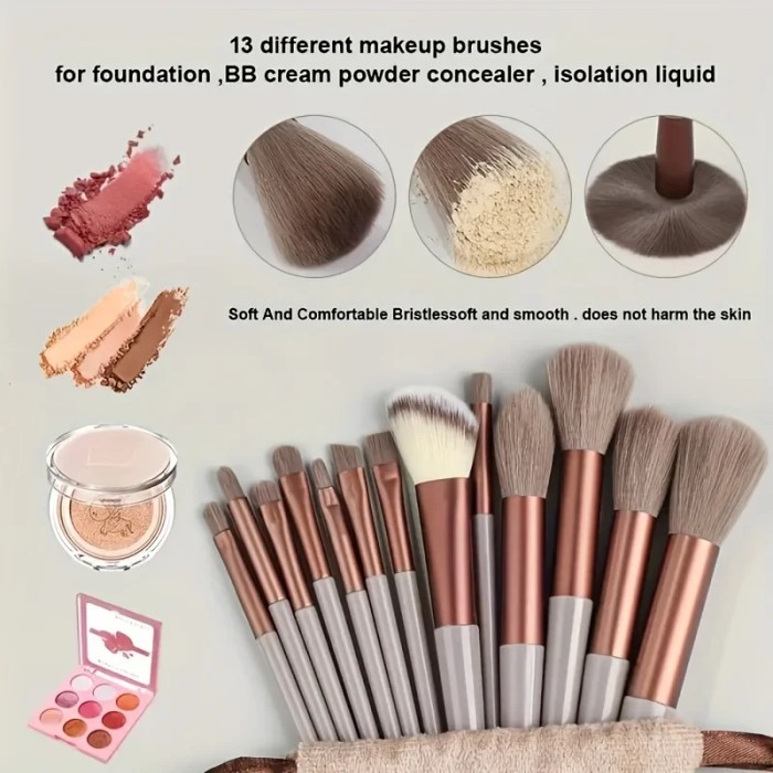 13 piece fluffy makeup brush set with storage bag pro beauty tools 13 Piece Fluffy Makeup Brush Set with Storage Bag Pro Beauty Tools 5