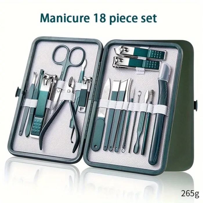 7/18 piece stainless steel nail clipper set grooming & manicure kit 7/18-Piece Stainless Steel Nail Clipper Set - Grooming & Manicure Kit 3
