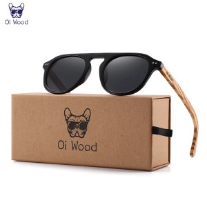 Oi Wood Classic Polarized Sunglasses for Men & Women – UV400 Protection with Zebra Wood Frames 1