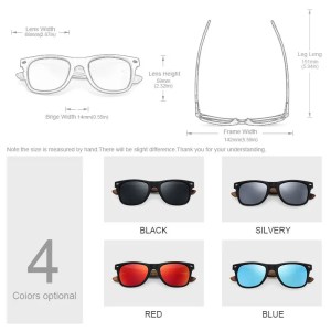 Oi Wood Natural Wooden Sunglasses for Men – Polarized Fashion Eyewear with TR90 Frames 2