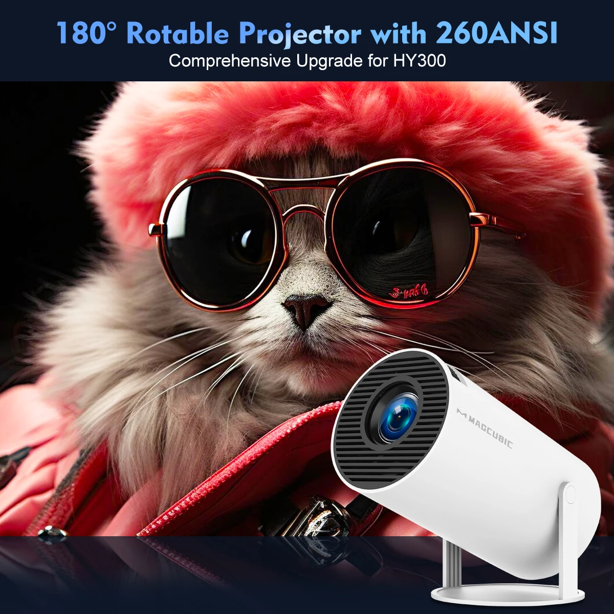 Magcubic HY300 PRO 4K Projector - Android 11, Wifi6, 260ANSI, Home Cinema