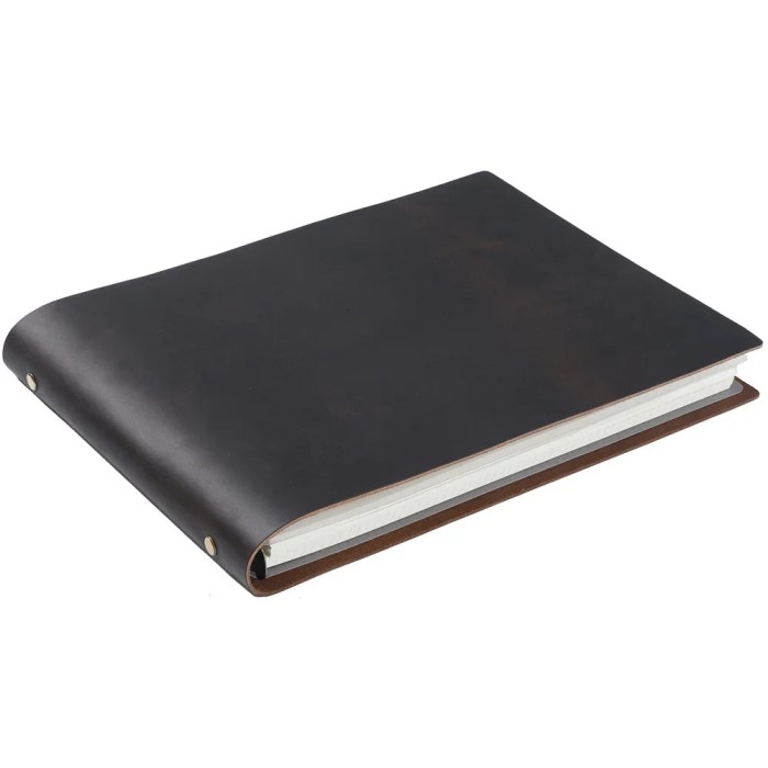 genuine leather a4 notebook handmade loose leaf sketchbook & diary Genuine Leather A4 Notebook - Handmade Loose Leaf Sketchbook & Diary 4